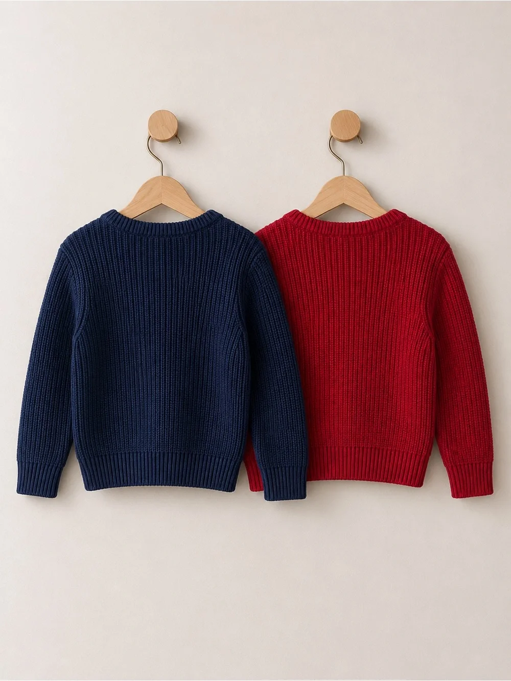 Bundle The Children's Place Crewneck Sweaters in Navy & Red-Size 2T